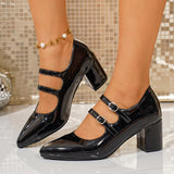 Large-Size Retro Mary Jane Women's Shoes 2025 Autumn New French Heel Red Single-Shoe Women's Thick Heels HZ0115