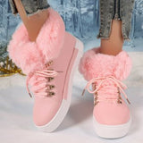 2025 Winter Short-Singue Long-Haired Snow Boots Large-Size Edge Plus Velvet Martin Boots HZ0115