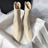 2025 New High-Hees Temperament Thin Boots Fine And Simple Elastic Boots Korean Version Of The Short Boots Woman HZ0115