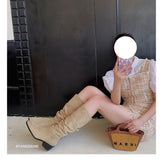 High-Tight Knight Boots Women 2025 Autumn And Winter New Folding Pile Boots But Knee Boots West Cowboy Boots HZ0115