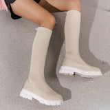 Autumn And Winter New Fashion Large-Size Women's Boots Elastic Flying Socks Cotton Cake Thick Bottom Martin Boots HZ0115