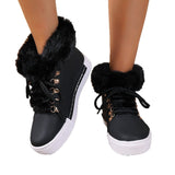 2025 Winter Short-Singue Long-Haired Snow Boots Large-Size Edge Plus Velvet Martin Boots HZ0115