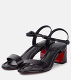 Simple And Soft Leather 2025 Summer New Thick And Round Toe Solid Color Elegant Buckle Sandals Woman HZ0115