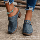 Summer New 2025 Baotou Slope And Women's Cool Drag Large-Size High-Heeled Sandals Women's Tide HZ0115