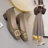 New Temperament French Way Spring And Autumn New Professional Work Shoes Temperament Fairy Casual Single Shoes Women's Coarse HZ0115