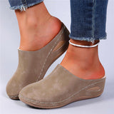 Large-Size Slope And Plus-E-Legged Slippers Women's New Slopes In The Autumn And Winter Of 2025 And A Foot Pedal Bag Head Casual Half-Slippers HZ0115