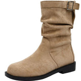 Vintage Boots Cowboy Boots Women's Shoes 2025 New Autumn And Winter Single Boots Pile Boots Boots Small Short Boots Martin Boots HZ0115