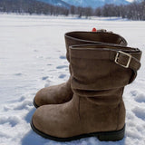 Vintage British Style Coarse And Martin Boots 2025 Autumn And Winter New Thin Pile In The Boots Sleeves Short Boots HZ0115