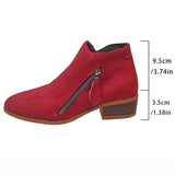 Tling-Faced Martin Boots 2025 Autumn And Winter New Coarse Heel Side Zipper Large Size 43 Yards Female Short Boots HZ0115