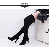 2025 New Autumn And Winter Large Size Over The Knee Boots High And Sharp Sharpened Zipper Women Boots HZ0115