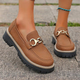 British Wind Small Leather Shoes Women Spring And Autumn 2025 New Fashion Retro Color Casual Thick-Heeled Single Shoes HZ0115