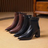 Sharp-Headed Boots Children 2025 Autumn And Winter New High-Heeling Temperament Fashion Explosion This Year's Popular Small Short Boots HZ0115