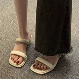 Coarse And Word With Small Cool Slippers Wearing Women 2025 Summer New French Fashion Temperament High-Heezy Slippers HZ0115