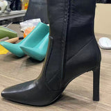 New Y*L Fine And High-Heeling Street Walking Show Poplar Fashion Boots Autumn Winter Women's Boots Comfortable And Breathable HZ0115