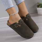 Large-Size Boken Baotou Half Dragged A Foot Pedaled Sandals Women Wear Round Head Half-Dragging Shoes HZ0115