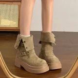 Vintage Fashion Two Wear Two-In-One Martin Boots Girl 2025 New Wilderness Wind Pine Cake Thick Bottom Over The Edge Of The Short Boots HZ0115