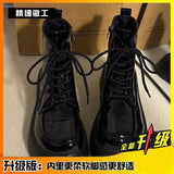 French Martin Boots Small Leather Shoes 2025 New Fashion Short Boots Net Red Dress With Thick-Sed Loose Cake Shoes HZ0115