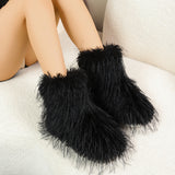 New Hairy Boots Winter Warm Plus Velvet Boots Fashion Casual Snow Boots Women HZ0115