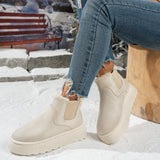 Add Velvet Round Head Jacket Cotton Boots 2025 Autumn And Winter New Large-Size Thick Snow Boots Women's Leisure HZ0115