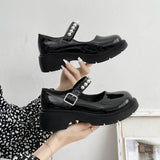 French Retro British Style Small Leather Shoes Women 2025 Spring New Beaded Fairy With Thick-Soled Mary Jane Single Shoes HZ0115