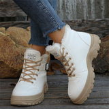 2025 New Autumn And Winter Ladies Keep Warm Martin Boots Plus Velvet Thick And Thick-Bottomed Short Boots Shoes HZ0115