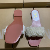 ZA2025 Flat Shoes Spring New Fashion Splip Slippers Pearl With Color Fe Temperament Single Shoes Women HZ0115