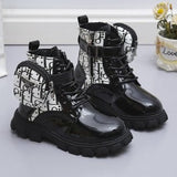 Boy And Girl Baby Fashion Pocket Martin Boots 2025 New Cute Round Head Side Zipper Short Fashion Boots HZ0115