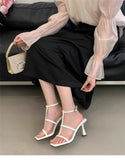 In The Summer Of 2025, The New French High-Heeled Women's Head With A Word Of Sandals With High-End Fine Sandals HZ0115