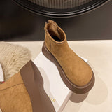 Increase The Simple Non-Slip Cotton Boots Women 2025 Elegant Temperament Simple Solid Color Round Head Snow Boots High Value HZ0115