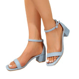 Coarse Heel With Sandals Women 2025 Summer High Heels Large Women's Fashion Sandals HZ0115