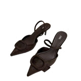 ZA Home 2025 Summer New Women's Shoes Exposed Light Sandals Brown Pointed High Heels Muller Shoes HZ0115