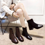 Martin Boots Women's 2025 Autumn British Style And Middle And Thin Boots Retro Short Boots Before The Zipper Boots Children Thin HZ0115