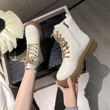 2025 Autumn And Winter New Short Boots Women Retro British Wind Round Head Rough And Ticed Martin Boots HZ0115