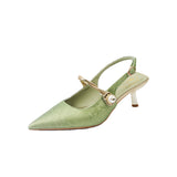 High-Heeled Shoes 2025 New Chinese Style Temperament Sharp Fine Heel Single Shoes Fashion Sexy Fine Heel Women's Shoes Tide HZ0115