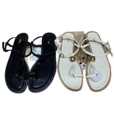 ZAJ2025 Spring New Black And White Round Head Flat Bottom And Fine Heel Head Behind The Word With Women's Shoes HZ0115