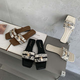 1938-18~ƽ-Bottom French Small Fragrant Wind Side Toe Cool Slippers Women's Shoes Wear 2025 Summer New HZ0115