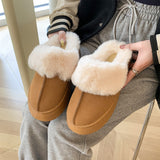 Winter New Snow Shoes Large Flat Bottom Short Northeast Cotton Shoes Plus Velvet Thick To Keep The Snow Boots HZ0115