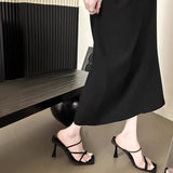 French Fine-Heeled Temperament Silver Cool Slippers Fairy Shoes Wear 2025 New Summer Small High Heels Sandals HZ0115