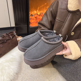 2025 New Lazy Shoes Thick-Soled Pine Cream Wool Shoes Hairy Shoes Large Size Wearing Warm Fashion Side Of The Female Cotton Drag HZ0115