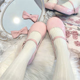 Cute Bow Lolita Shoes Lolita JK Small Leather Shoes 2025 New Round Head With Mary Jane Single Shoes HZ0115