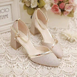 In The Spring Of 2025, The Clasp-Butled Sandals Women's Korean Version Of The Coarse Heel High Heel High-Heeled Shoes In The Daily Female Design Trend HZ0115