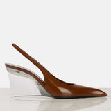 Gaoding 2025 Summer New Trendy Transparent Crystal Slope And Pointed Sandals Female Leather Ultra-High European Sexy HZ0115