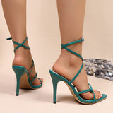 2025 Winter New Dew High Heel Strap Sexy Sandals Direct Women's Shoes HZ0115