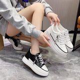 2025 Spring And Summer New Small 100 Shoes Fashion Zipper Thick Bottom Tie Lady Casual Sneakers HZ0115