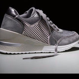 Casual Slope Heels 2025 Autumn And Winter Thick Soles Thick-Soled Shoes Round Head Cross-Lace Casual Shoes HZ0115