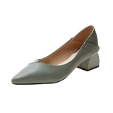 2025 Korean Version Of Thick Heel High-Heeled Single-Shoe Women's Pointed Professional Shoes Black Heel Shoes To Work Shoes HZ0115