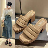 Pine Cake Thick Bottom Cool Slippers Women Wear 2025 Summer Fashion Niche Women's Shoes Design Feel Beach One-Word Drag Slope HZ0115