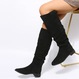 Western Boots Women's Autumn 2025 British Style Retro Thick And Sharp But Knee-High Boots HZ0115