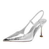 2025 Summer New Head-Up Fine And Air Behind The Fairy Style Art Gentle High Heel Single Shoes HZ0115