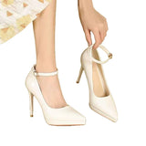 Black Patent Leather Buckle Super High Heel Sexy Name Waterproof Table High Heel Fine Temperament Working Shoes HZ0115